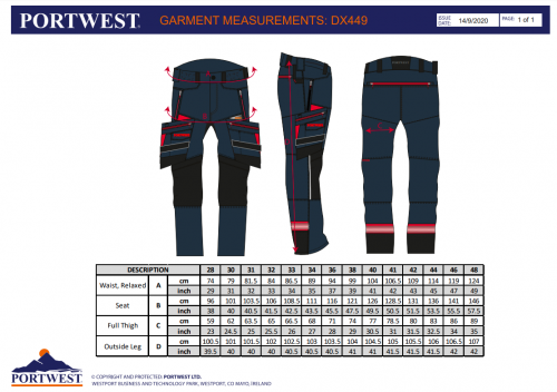 Pantaloni de lucru, metro blue, regular, DX4, Portwest